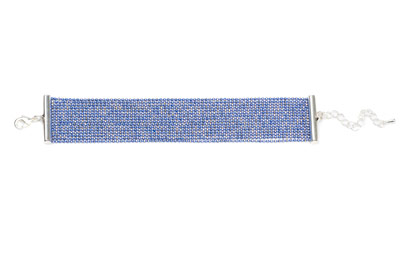 Bracelet, chaîne boules électro bleu