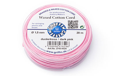 light pink cotton thread 1.5mm 20m x1pce coil