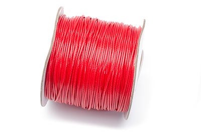 corde cire 1mm rouge x90m
