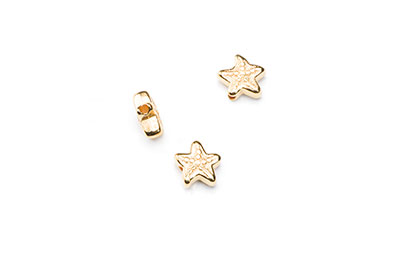 perle étoile de mer 5/10mm doré x16pcs