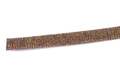 Flachband 10mm Mikro glitter fuchsia gold x1m