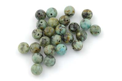 african turquoise ronde 8mm x1 fil (env 48pcs)