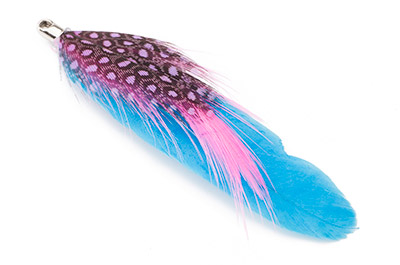 Feder 8cm türkisblau pink x20pcs