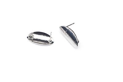 curved oval earring 18x9mm 1 ring x6pcs